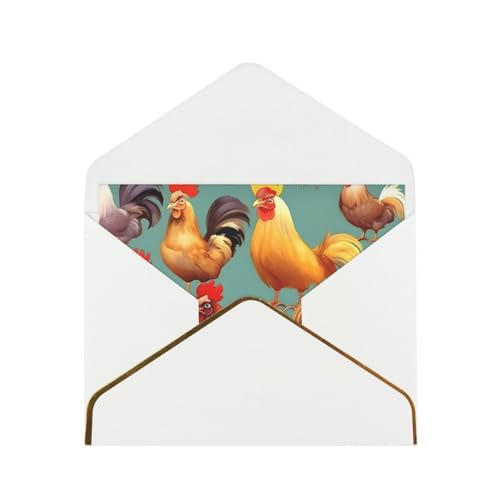 ZISHAK Elegante festliche Grußkarten mit niedlichem Hahn, ideal für Hochzeiten, Freundschaften und Feiertage von ZISHAK