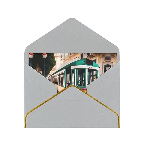 ZISHAK Glückwunschkarten mit Lissabon-Straßenbahn-Muster, strahlende Dankbarkeitskarten für Hochzeit, Freundschaft, Jahrestag, Grußkarten für Momente, die wichtig sind von ZISHAK