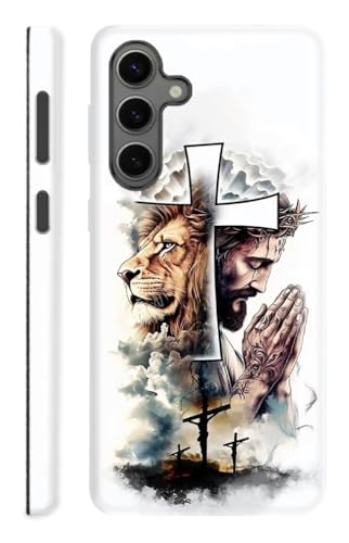 Kompatibel mit Samsung Galaxy S24 Plus 5G Hülle, Schutzhülle für Samsung Galaxy S24 Plus, doppellagiger Rundumschutz, Motiv: Löwe, Kreuz, Jesus Kompatibel mit Samsung Galaxy S24 Plus 5G Hülle, Schutzhülle für Samsung Galaxy S24 Plus, doppellagiger Rundumschutz, Motiv: Löwe, Kreuz, Jesus von ZISKGZO