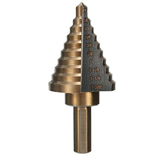 Spiralgenuteter Stufenbohrer, 1/4 bis 1 3/8 Zoll Kobalt-Stufenbohrer, Universalschaft, mehrere Löcher Spiralgenuteter Stufenbohrer, 1/4 bis 1 3/8 Zoll Kobalt-Stufenbohrer, Universalschaft, mehrere Löcher von ZIUBMVDYC