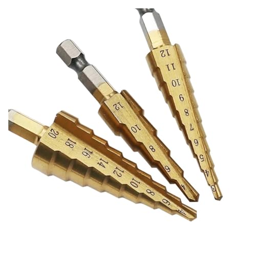 Spiralgenuteter Stufenbohrer, 3 Stück 12 mm, 12 mm, 20 mm gerader Stufenbohrer Spiralgenuteter Stufenbohrer, 3 Stück 12 mm, 12 mm, 20 mm gerader Stufenbohrer von ZIUBMVDYC