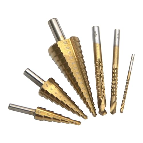 Spiralgenuteter Stufenbohrer, 4 12/4 20/4 32 mm dreieckiger Griff gerade Pagodenstufe Spiralgenuteter Stufenbohrer, 4 12/4 20/4 32 mm dreieckiger Griff gerade Pagodenstufe von ZIUBMVDYC