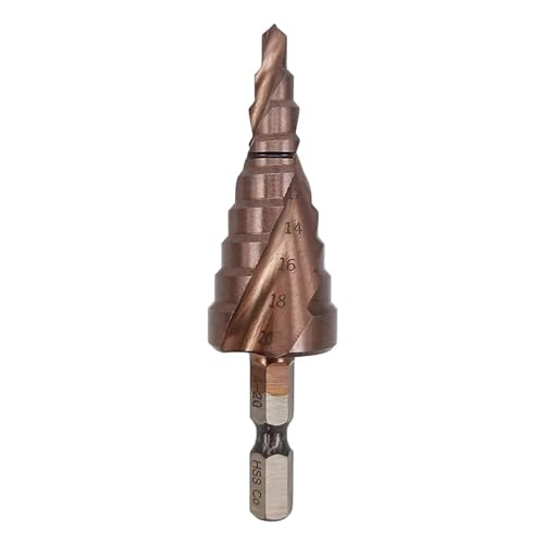 Spiralgenuteter Stufenbohrer, M35 5% Kobalt HSS Stufenbohrer for Metall HSS CO 4 20 mm Sechskant Spiralgenuteter Stufenbohrer, M35 5% Kobalt HSS Stufenbohrer for Metall HSS CO 4 20 mm Sechskant von ZIUBMVDYC