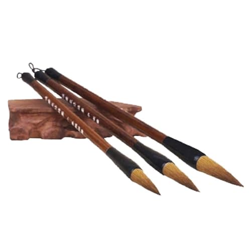 ZIUBMVDYC 3-teiliges chinesisches Kalligraphie-Zeichenpinsel-Set, Kalligraphie-Pinsel, Pinsel, Kalligraphie-Tinte for Schreiben, Malen, Tintenpinsel von ZIUBMVDYC