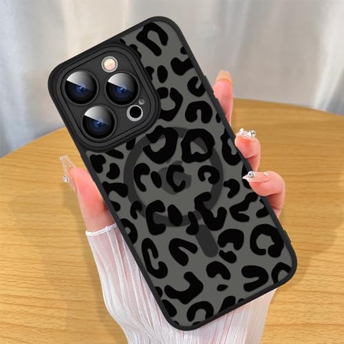 ZIYE Hergestellt für iPhone 14 Pro Hülle mit magnetischem [kompatibel mit MagSafe] Leopardenmuster, mattes Design, Objektivabdeckung & stoßfester Schutz, für Damen und Herren für iPhone 14 Pro von ZIYE