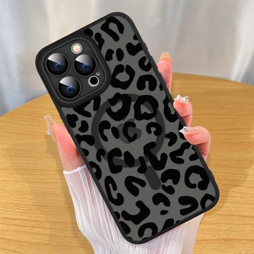 ZIYE Hergestellt für iPhone 15 Pro Max Hülle mit magnetischem [kompatibel mit MagSafe] Leopardenmuster, mattes Design, Objektivabdeckung & stoßfester Schutz, für Damen und Herren für iPhone 15 Pro Max von ZIYE