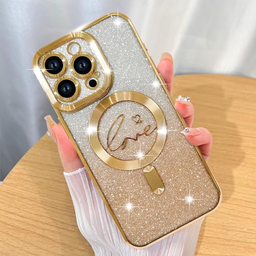 ZIYE Magnetische Hülle, entworfen für iPhone 14 Pro Max, Glitzer-Hülle, luxuriöse Beschichtung, Liebesherz, kompatibel mit MagSafe, transparente Hülle mit Kameraschutz, stoßfeste Abdeckung für Frauen ZIYE Magnetische Hülle, entworfen für iPhone 14 Pro Max, Glitzer-Hülle, luxuriöse Beschichtung, Liebesherz, kompatibel mit MagSafe, transparente Hülle mit Kameraschutz, stoßfeste Abdeckung für Frauen von ZIYE