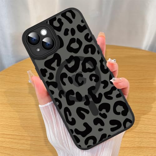 ZIYE Magnetische Schutzhülle für iPhone 15 Plus [kompatibel mit MagSafe] Blumen Blumen Gänseblümchen Muster Design Kameralinsenschutz Stoßfeste Hülle für iPhone 15 Plus Cover für Damen Herren von ZIYE