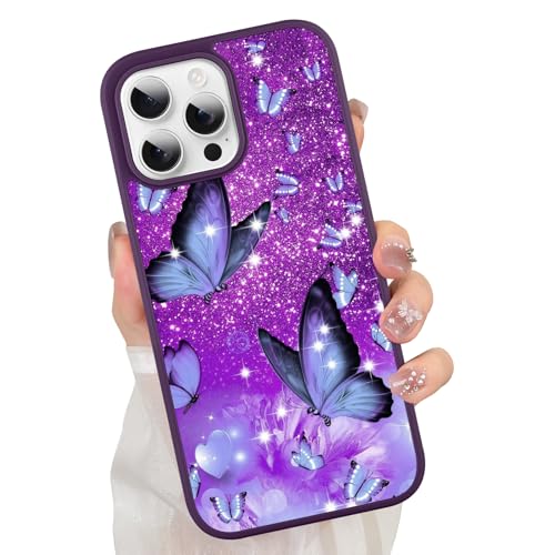 ZIYE Schmetterlings-Schutzhülle für iPhone 15 Pro Max, süßes violettes Schmetterlingsmuster-Design für Mädchen und Frauen, Fallschutz, kratzfest, stoßfest, schützende schlanke Handyhülle für iPhone 15 ZIYE Schmetterlings-Schutzhülle für iPhone 15 Pro Max, süßes violettes Schmetterlingsmuster-Design für Mädchen und Frauen, Fallschutz, kratzfest, stoßfest, schützende schlanke Handyhülle für iPhone 15 von ZIYE