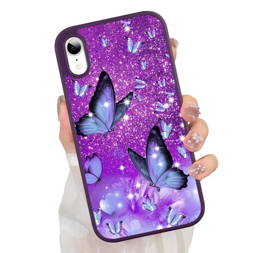 ZIYE Schmetterlings-Schutzhülle für iPhone XR, süßes violettes Schmetterlingsmuster-Design für Mädchen und Frauen, Fallschutz, kratzfest, stoßfest, schützend, schlanke Handyhülle für iPhone XR 6,1 ZIYE Schmetterlings-Schutzhülle für iPhone XR, süßes violettes Schmetterlingsmuster-Design für Mädchen und Frauen, Fallschutz, kratzfest, stoßfest, schützend, schlanke Handyhülle für iPhone XR 6,1 von ZIYE