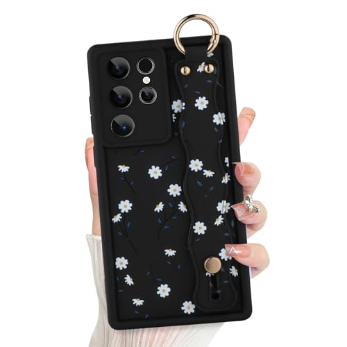 ZIYE Schutzhülle für Samsung Galaxy S21 Ultra mit Fingerschlaufe, süßes Gänseblümchen, Blumen-Handyhülle, für Damen und Herren, strapazierfähiges Silikon, stoßfeste Schutzhülle, Gänseblümchen, Schwarz ZIYE Schutzhülle für Samsung Galaxy S21 Ultra mit Fingerschlaufe, süßes Gänseblümchen, Blumen-Handyhülle, für Damen und Herren, strapazierfähiges Silikon, stoßfeste Schutzhülle, Gänseblümchen, Schwarz von ZIYE