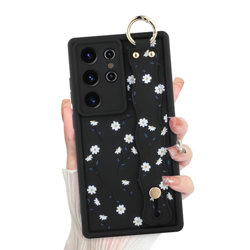 ZIYE Schutzhülle für Samsung Galaxy S22 Ultra mit Fingerschlaufe, süßes Gänseblümchen, Blumen-Handyhülle, für Damen und Herren, strapazierfähiges Silikon, stoßfeste Schutzhülle, Gänseblümchen, Schwarz ZIYE Schutzhülle für Samsung Galaxy S22 Ultra mit Fingerschlaufe, süßes Gänseblümchen, Blumen-Handyhülle, für Damen und Herren, strapazierfähiges Silikon, stoßfeste Schutzhülle, Gänseblümchen, Schwarz von ZIYE
