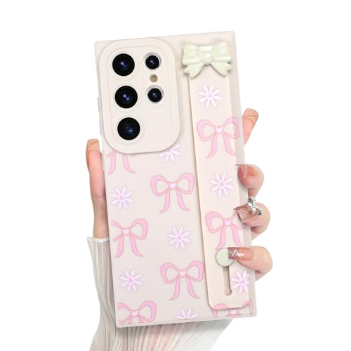 ZIYE Schutzhülle für Samsung Galaxy S23 Ultra mit Fingerschlaufe Band, Niedliche Ästhetische Schleife Bownot Gänseblümchen Blumen Handyhülle für Frauen Mädchen, Langlebiges Silikon Stoßfeste ZIYE Schutzhülle für Samsung Galaxy S23 Ultra mit Fingerschlaufe Band, Niedliche Ästhetische Schleife Bownot Gänseblümchen Blumen Handyhülle für Frauen Mädchen, Langlebiges Silikon Stoßfeste von ZIYE