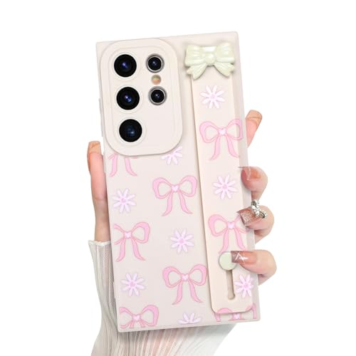 ZIYE Schutzhülle für Samsung Galaxy S24 Ultra mit Fingerschlaufe Band, Niedliche ästhetische Schleife Bownot Gänseblümchen Blumen Handyhülle für Frauen Mädchen, Langlebiges Silikon Stoßfeste ZIYE Schutzhülle für Samsung Galaxy S24 Ultra mit Fingerschlaufe Band, Niedliche ästhetische Schleife Bownot Gänseblümchen Blumen Handyhülle für Frauen Mädchen, Langlebiges Silikon Stoßfeste von ZIYE