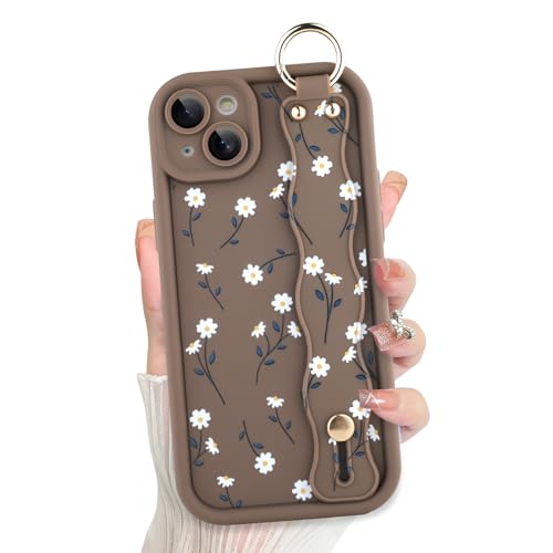 ZIYE Schutzhülle für iPhone 14 Plus mit Fingerschlaufe, süßes Gänseblümchen-Blumenmuster, für Damen und Herren, strapazierfähiges Silikon, stoßfeste Schutzhülle, Gänseblümchen, Braun ZIYE Schutzhülle für iPhone 14 Plus mit Fingerschlaufe, süßes Gänseblümchen-Blumenmuster, für Damen und Herren, strapazierfähiges Silikon, stoßfeste Schutzhülle, Gänseblümchen, Braun von ZIYE