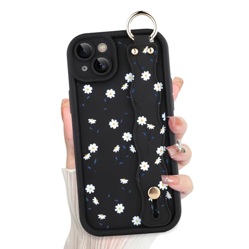 ZIYE Schutzhülle für iPhone 15, mit Fingerschlaufe, süßes Gänseblümchen, Blumenmuster, für Damen und Herren, strapazierfähiges Silikon, stoßfeste Schutzhülle, Gänseblümchen, Schwarz ZIYE Schutzhülle für iPhone 15, mit Fingerschlaufe, süßes Gänseblümchen, Blumenmuster, für Damen und Herren, strapazierfähiges Silikon, stoßfeste Schutzhülle, Gänseblümchen, Schwarz von ZIYE