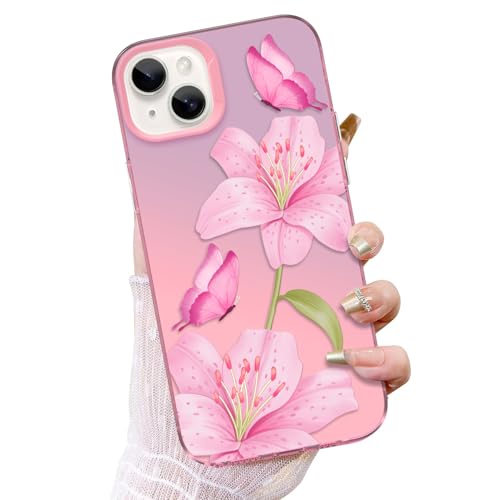 ZIYE Schutzhülle für iPhone 15 Plus, niedliches Glitzer, glänzend, rosa, Lilien-, Blumen-, Schmetterlings-Design, für Damen und Mädchen, schlank, stoßfest, florale Schutzhülle ZIYE Schutzhülle für iPhone 15 Plus, niedliches Glitzer, glänzend, rosa, Lilien-, Blumen-, Schmetterlings-Design, für Damen und Mädchen, schlank, stoßfest, florale Schutzhülle von ZIYE