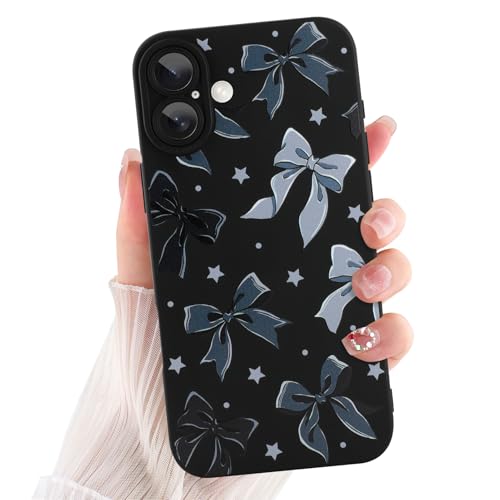 ZIYE Schutzhülle für iPhone 16, Schleifenmuster, weiches, flexibles TPU-Design, Kameraschutz, bunt, niedlich, schwarze Schleife, Schutzhülle für Damen und Mädchen ZIYE Schutzhülle für iPhone 16, Schleifenmuster, weiches, flexibles TPU-Design, Kameraschutz, bunt, niedlich, schwarze Schleife, Schutzhülle für Damen und Mädchen von ZIYE