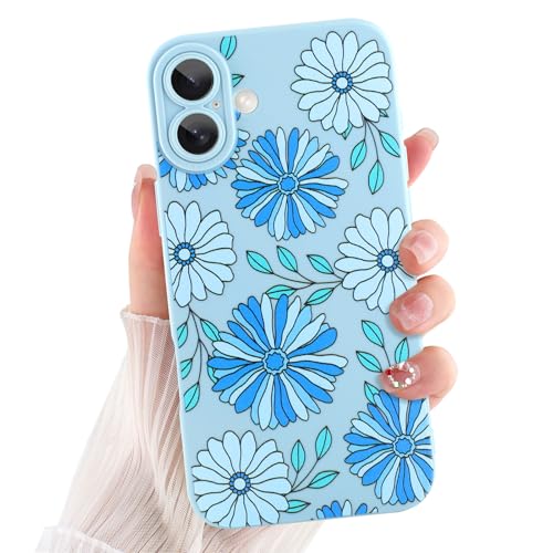 ZIYE Schutzhülle für iPhone 16 Plus, Blumenmuster, weiches, flexibles TPU-Design, Kameraschutz, bunte, niedliche blaue Blumen, Schutzhülle für Damen und Mädchen ZIYE Schutzhülle für iPhone 16 Plus, Blumenmuster, weiches, flexibles TPU-Design, Kameraschutz, bunte, niedliche blaue Blumen, Schutzhülle für Damen und Mädchen von ZIYE