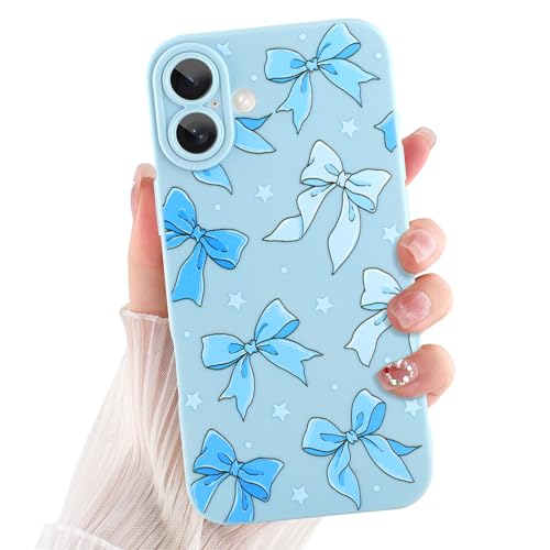ZIYE Schutzhülle für iPhone 16 Plus, Schleifenmuster, weiches, flexibles TPU-Design, Kameraschutz, bunte, niedliche blaue Schleife, Schutzhülle für Damen und Mädchen ZIYE Schutzhülle für iPhone 16 Plus, Schleifenmuster, weiches, flexibles TPU-Design, Kameraschutz, bunte, niedliche blaue Schleife, Schutzhülle für Damen und Mädchen von ZIYE