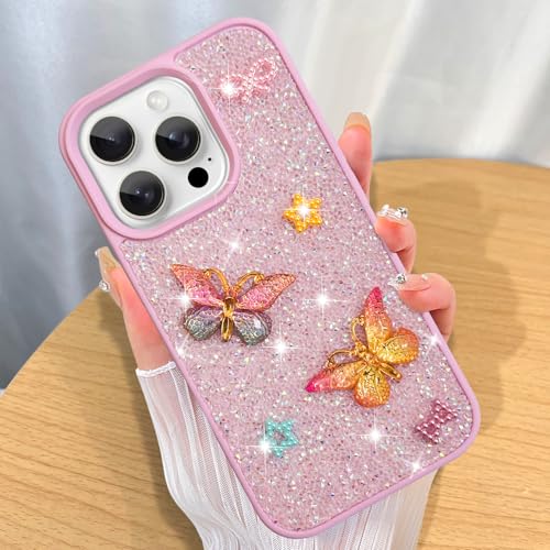 ZIYE Schutzhülle für iPhone 16 Pro, Glitzer, Diamant, glänzend, niedlich, bunt, Schmetterling, mit erhöhtem Rand, Kamera, harte Rückseite, weiches TPU, stoßfest, für Damen und Mädchen, Lila ZIYE Schutzhülle für iPhone 16 Pro, Glitzer, Diamant, glänzend, niedlich, bunt, Schmetterling, mit erhöhtem Rand, Kamera, harte Rückseite, weiches TPU, stoßfest, für Damen und Mädchen, Lila von ZIYE