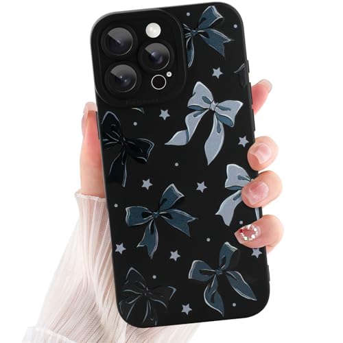 ZIYE Schutzhülle für iPhone 16 Pro, Schleifenmuster, weiches, flexibles TPU-Design, Kameraschutz, bunte, niedliche schwarze Schleife, Schutzhülle für Damen und Mädchen ZIYE Schutzhülle für iPhone 16 Pro, Schleifenmuster, weiches, flexibles TPU-Design, Kameraschutz, bunte, niedliche schwarze Schleife, Schutzhülle für Damen und Mädchen von ZIYE