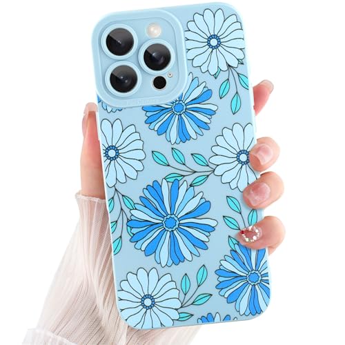 ZIYE Schutzhülle für iPhone 16 Pro Max, Blumenmuster, weiches, flexibles TPU-Design, Kameraschutz, bunte, niedliche blaue Blumen, Schutzhülle für Damen und Mädchen ZIYE Schutzhülle für iPhone 16 Pro Max, Blumenmuster, weiches, flexibles TPU-Design, Kameraschutz, bunte, niedliche blaue Blumen, Schutzhülle für Damen und Mädchen von ZIYE