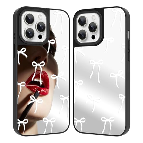 ZIYE Spiegel-Schutzhülle für iPhone 13 Pro Max, niedliches spiegelndes weißes Schleifenmuster, für Damen und Mädchen, schlank, stoßfest, stoßfest ZIYE Spiegel-Schutzhülle für iPhone 13 Pro Max, niedliches spiegelndes weißes Schleifenmuster, für Damen und Mädchen, schlank, stoßfest, stoßfest von ZIYE