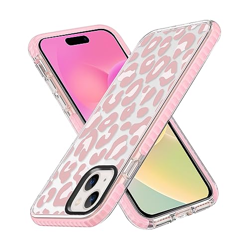 ZIYE Transparente Schutzhülle für iPhone 15 Plus, rosa Leoparden-Design, stoßfest, weich, TPU, Stoßfest, Schutzhülle für Frauen und Mädchen, niedliche Hülle für iPhone 15 Plus von ZIYE