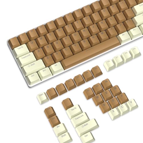 104 Tasten Custom ABS Keycap Set Double Shot OEM Profil für 61/68/87/98/100/104Key TKL 60% und Full Size Cherry MX Gateron Kailh Outemu Cross Type Switch US-Layout Mechanische Tastatur DIY (Kaffee von ZIYOU LANG