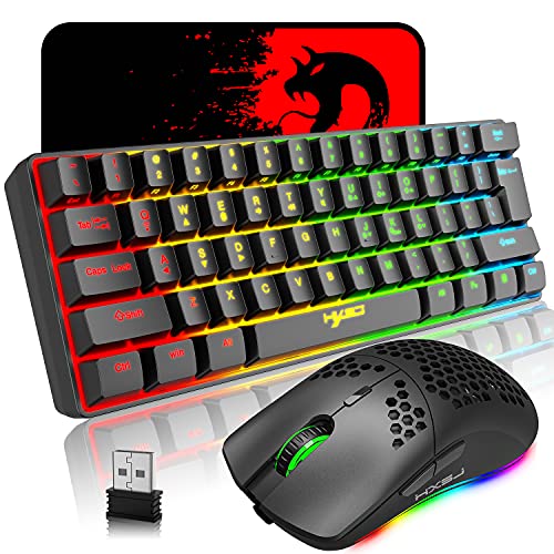 Mechanical Gaming Wireless Keyboard Bluetooth 5.0 / 2.4G USB-Dual-Modus 2200 MAH RGB-LED-Hintergrundbeleuchtung Kompakte vollständige Anti-Ghosting-Schlüssel Wireless Gaming-Maus 750 mAh leicht von ZIYOU LANG