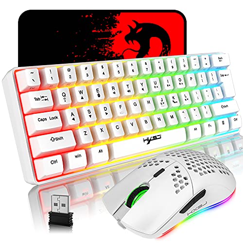 Mechanical Gaming Wireless Keyboard Bluetooth 5.0/2.4G USB-Dual-Modus 2200 MAH RGB-LED-Hintergrundbeleuchtung Kompakte vollständige Anti-Ghosting-Schlüssel Wireless Gaming-Maus 750 mAh leicht von ZIYOU LANG