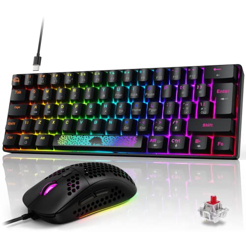Tastatur-Maus-Set, Mechanische Tastatur, roter Schalter Keyboard, Multimedia-Tasten, Beleuchtung Hintergrundbeleuchtung & RGB-Gaming-Maus, 6 Tasten, Einstellbare DPI, Ergonomisch, Schwarz Tastatur-Maus-Set, Mechanische Tastatur, roter Schalter Keyboard, Multimedia-Tasten, Beleuchtung Hintergrundbeleuchtung & RGB-Gaming-Maus, 6 Tasten, Einstellbare DPI, Ergonomisch, Schwarz von ZIYOU LANG