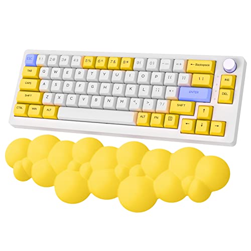 ZIYOU LANG Gelbe Wolke Tastatur-Handgelenkauflage, Memory-Schaum-Handgelenkauflage, glatte Faser, Handauflage für Tastatur, ergonomisches, bequemes Kissen-Set, Unterstützung für Büro, Spiele, Mac von ZIYOU LANG
