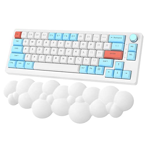 ZIYOU LANG Handballenauflage-Tastatur, Ergonomische Cloud-Handgelenkauflage, Armauflagen für Handgelenke, PU-Memory-Schaum, Rutschfeste Basis, Einfaches Abwischen, Schmerzlinderung beim Tippen - Weiß von ZIYOU LANG