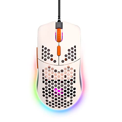 ZIYOU LANG Kabelgebundene Gaming-Maus mit Wabengehäuse, optischer Sensor 6400 dpi, 6 programmierbare Makros, Software-Unterstützung für benutzerdefinierte Tastenkonfiguration, RGB-Einstellungen für von ZIYOU LANG