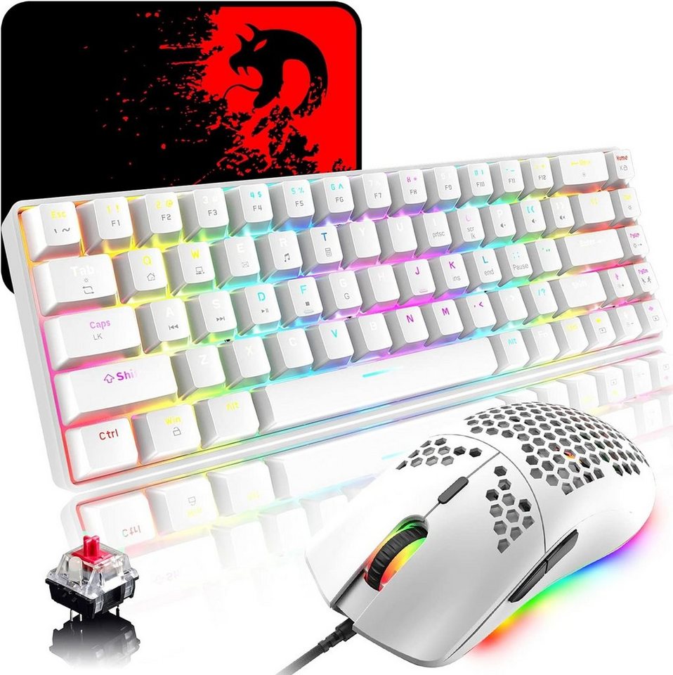 ZIYOU LANG RGB-LED-Hintergrundbeleuchtung Tastatur- und Maus-Set, ProfessionelleMechanik,individuelle Mausbeleuchtung Komfort Funktionen von ZIYOU LANG