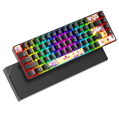 ZIYOU LANG Tragbare 60% Mechanische Gaming-Tastatur 18 Chroma RGB Hintergrundbeleuchtung ultrakompakter Mini-Kompakter 68-Keys-Farbstoff-Sublimation Anime PBT-Tastatur von ZIYOU LANG