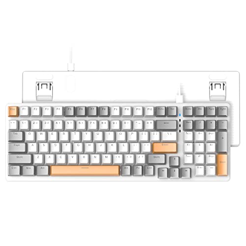 Ziyou LANG K3 Mechanische Tastatur, Abnehmbarer USB C kabelgebundener Mechanical Red Switch, Beleuchtet, LED-beleuchtet, Gaming-Tastatur, Kompakte 100 Tasten mit Number Pad, PC-Gaming-Tastatur von ZIYOU LANG