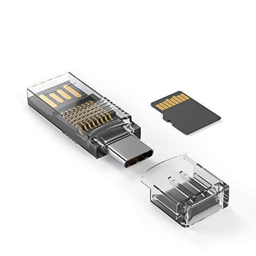 USB-C-zu-MicroSD-Kartenleser, USB-A/Typ-C-OTG-Adapter, TF-Kartenleser, Kameralesegerät, Video-Leser, Trail-Cam-Viewer für Android-Tablets/PC/Laptop/Handys/Samsung von ZIYUETEK