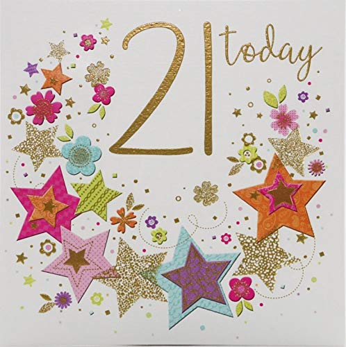 Zizi Cards Geburtstagskarte, Motiv: Meilenstein, Alter 21 – 138 mm von ZIZI Ltd