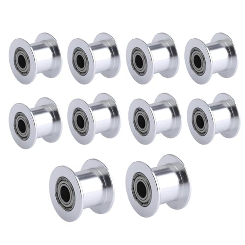 Super Print GT2 Umlenkrolle GT2 Idler Pulley 20 zahnlos Bohrung 5mm für 3D Drucker 9mm/10mm Breite GT2 Zahnriemen. (10Stück) von ZIZISHU