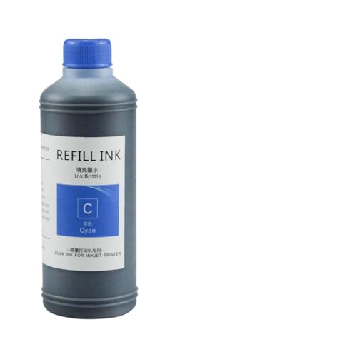 ZJNWTVUH 1000 ml Universal-Dye-Tinte Schwarz Cyan Magenta Gelb Kompatibel Kompatibel mit Verschiedene Tintenstrahldrucker Plotter(Cyan) von ZJNWTVUH