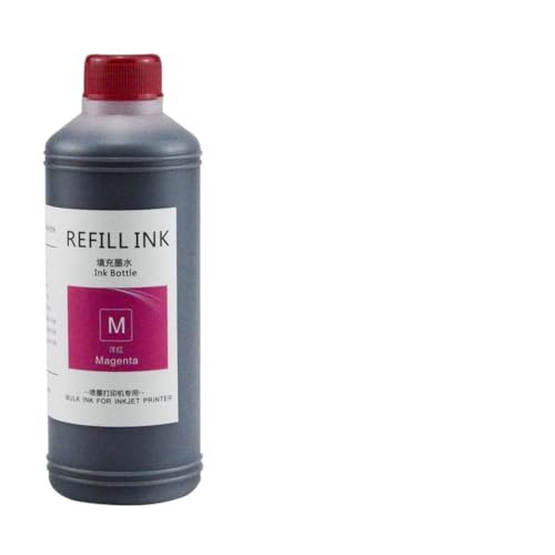 ZJNWTVUH 1000 ml Universal-Dye-Tinte Schwarz Cyan Magenta Gelb Kompatibel Kompatibel mit Verschiedene Tintenstrahldrucker Plotter(Magenta) von ZJNWTVUH