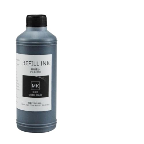 ZJNWTVUH 1000 ml Universal-Dye-Tinte Schwarz Cyan Magenta Gelb Kompatibel Kompatibel mit Verschiedene Tintenstrahldrucker Plotter(Mate Black) von ZJNWTVUH