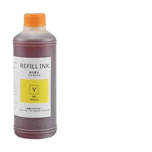 ZJNWTVUH 1000 ml Universal-Dye-Tinte Schwarz Cyan Magenta Gelb Kompatibel Kompatibel mit Verschiedene Tintenstrahldrucker Plotter(Yellow) von ZJNWTVUH
