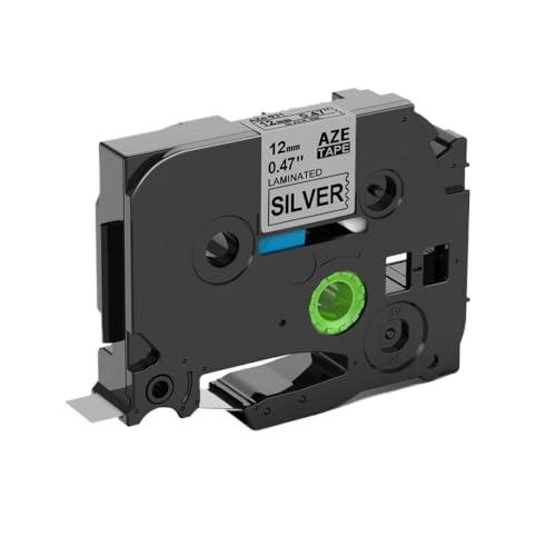 ZJNWTVUH 12mm kompatibel mit Etikettband -231 funktioniert mit Etikettdrucker PTH110 PTD600 P710BT PTD200 und ähnlichen Modellen(Black on Silver) von ZJNWTVUH