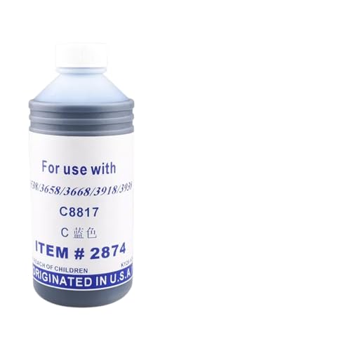 ZJNWTVUH 250 ml Universal-Nachfülltinte, kompatibel mit verschiedenen Tintenstrahldruckern Kompatibel mit den Bürogebrauch, einschließlich der Modelle 7740 8210 7720 7730 8710 8720(Cyan) von ZJNWTVUH