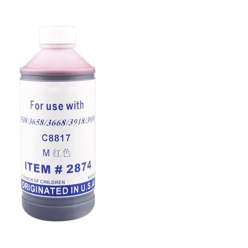 ZJNWTVUH 250 ml Universal-Nachfülltinte, kompatibel mit verschiedenen Tintenstrahldruckern Kompatibel mit den Bürogebrauch, einschließlich der Modelle 7740 8210 7720 7730 8710 8720(Magenta) von ZJNWTVUH