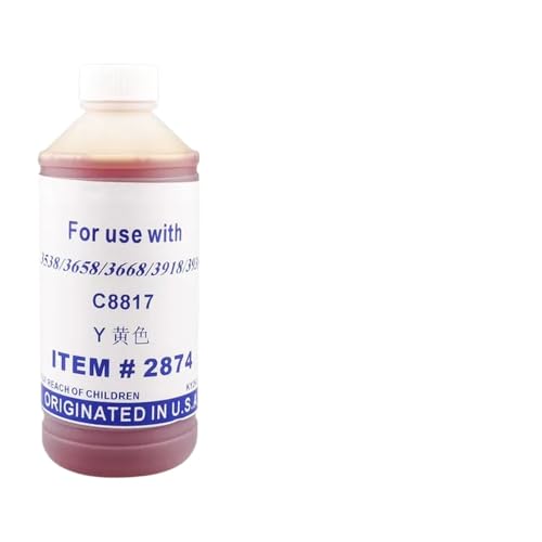 ZJNWTVUH 250 ml Universal-Nachfülltinte, kompatibel mit verschiedenen Tintenstrahldruckern Kompatibel mit den Bürogebrauch, einschließlich der Modelle 7740 8210 7720 7730 8710 8720(Yellow) von ZJNWTVUH